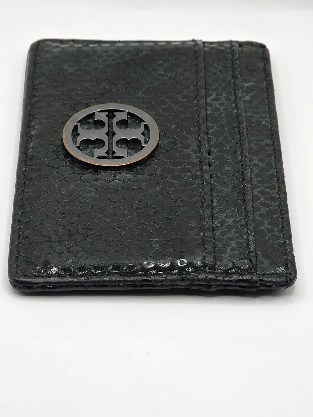 Tory Burch Python Print Embossed Card Holder - Picture 5 of 7